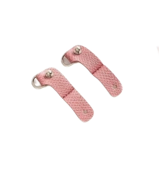 Petal powder silver buckle L shaped 1 pair of punching