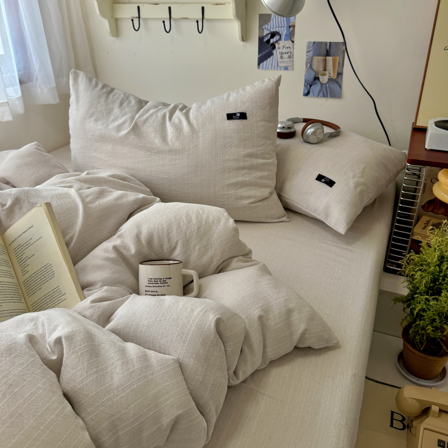 Cotton Bedding Set Four Piece Solid Colour For Home And Dormitory_voghion.com