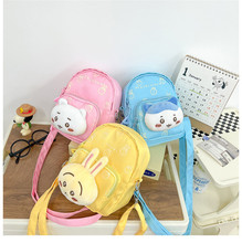 新款可爱卡通吉伊小熊玩偶帆布小方包个性甜美出街单肩斜挎背包女