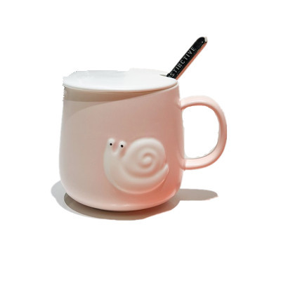 Taza de cerámica con diseño de caracol fresco y sencillo, con palo para remover, taza de café de oficina, taza de agua creativa, taza de cerámica ecológica.