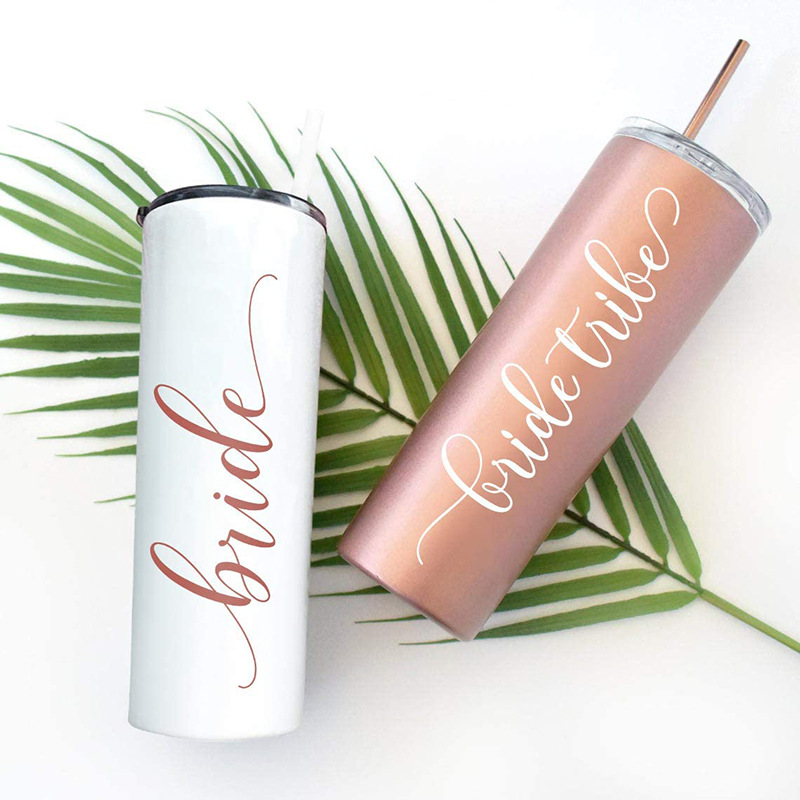 Comercio exterior creativo transfronterizo caliente sublimación recta flaca tumbler de acero inoxidable 304 taza de moda taza de agua 20OZ