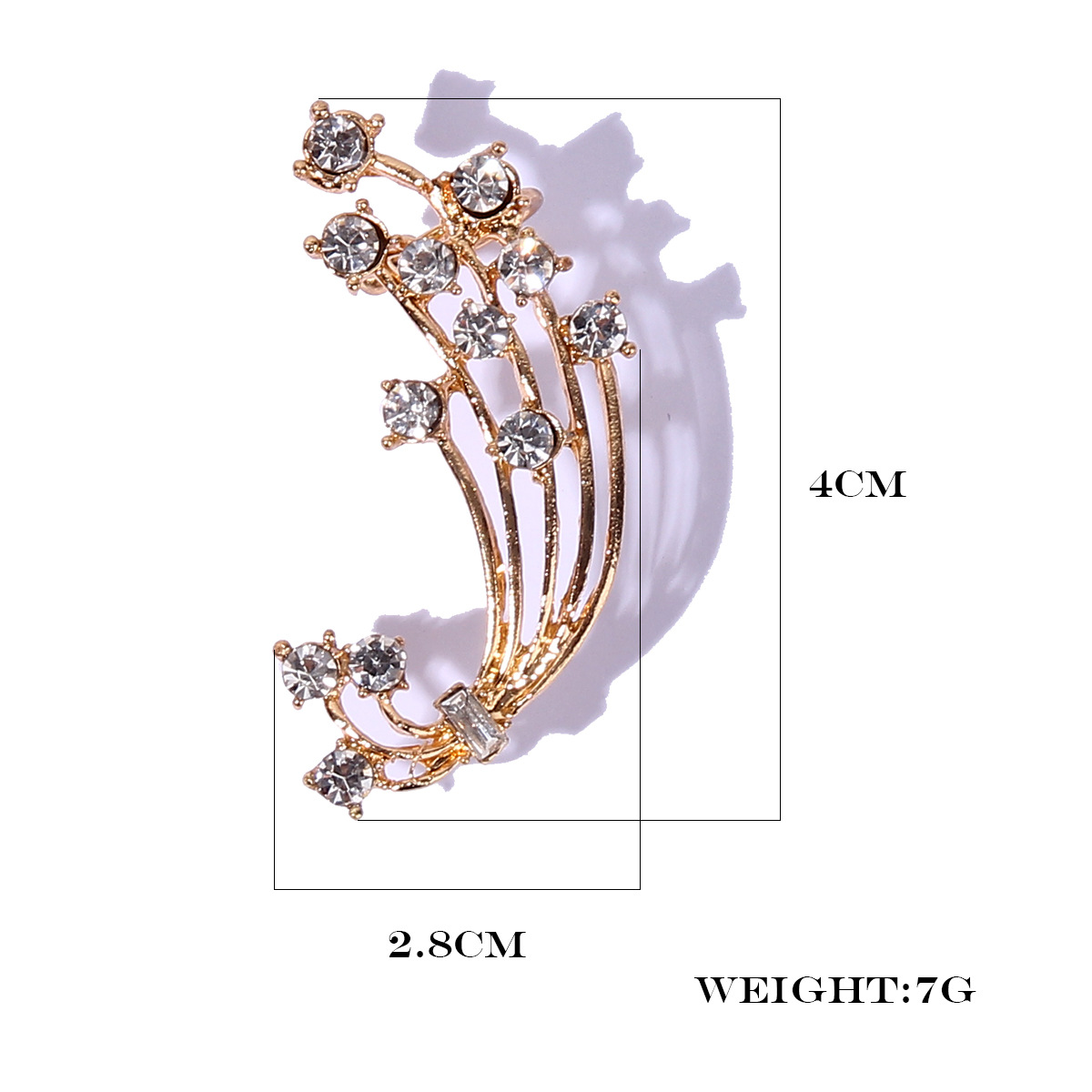 9g Weight Rhinestones Inlay Material Sweet Simple Style Flower Alloy Inlay Rhinestones Women's Ear Clips Ear Studs