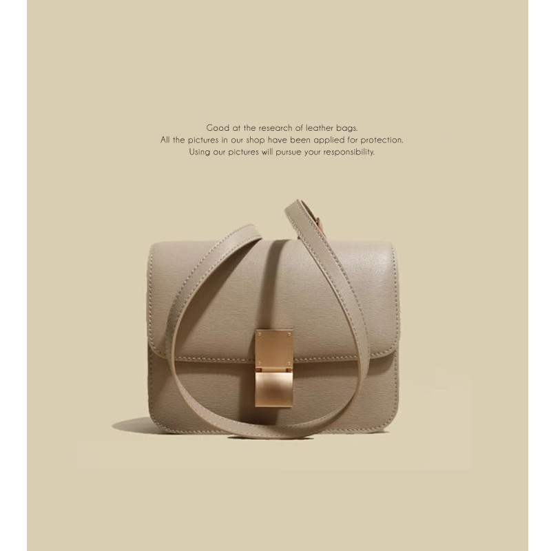 Premium Tofu for Women 2024 New Genuine Leather Women's Box Small Square Toothpaste Pattern Cowhide Shoulder Bag_voghion.com