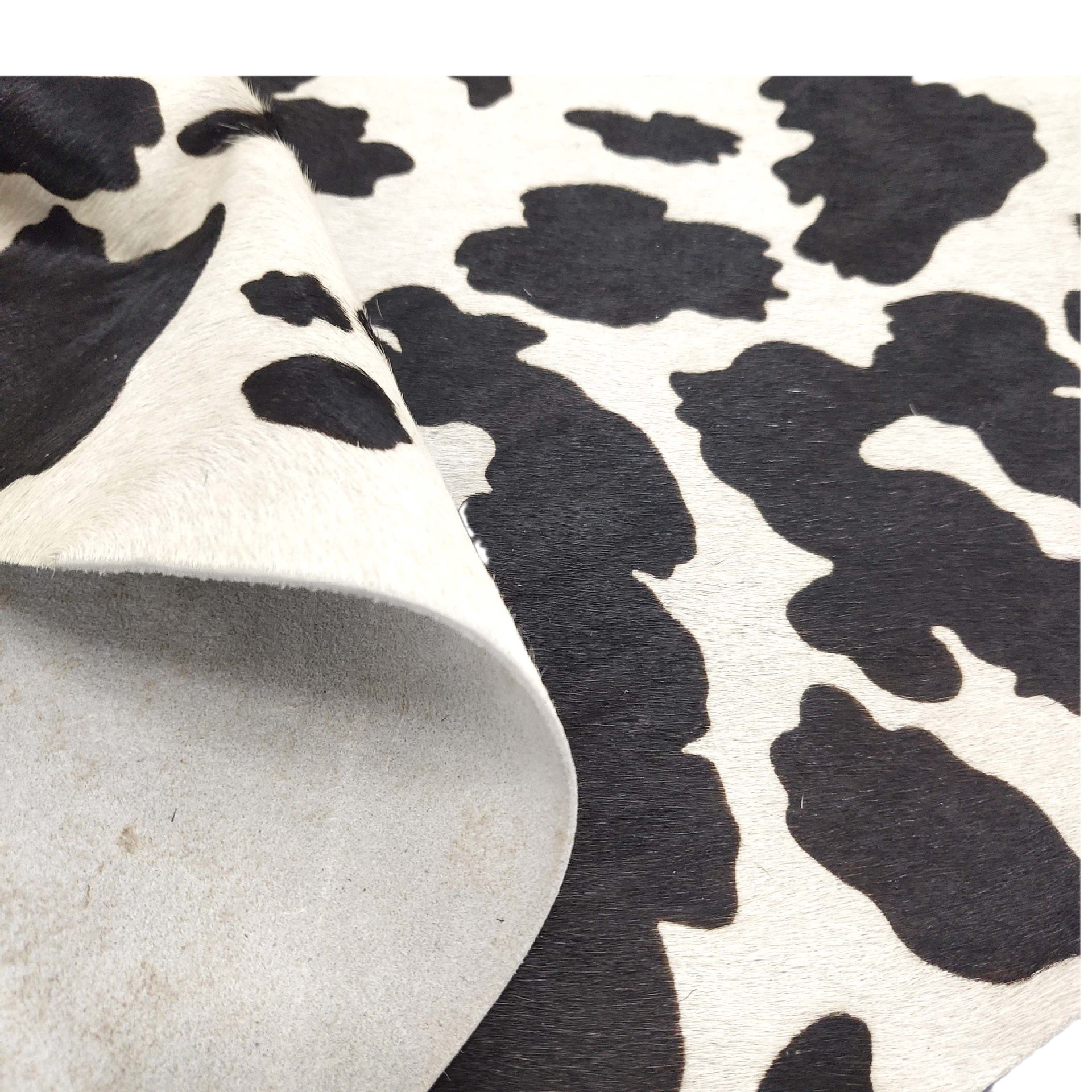 奶牛纹印花沙发毯头层牛皮牛毛皮黑白色现货