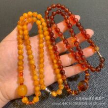 工厂批发蜜蜡琥珀鸡油黄飘花血丝珀锁骨链老蜜蜡项链男女款批发