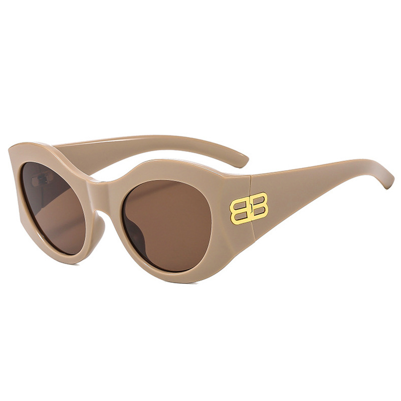 Nuevas letras transfronterizas B personalidad marco grande tendencia redonda gafas de sol de moda ins mismo estilo street hip-hop