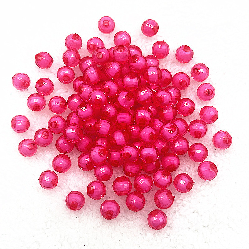 50 pcs/paquete 8mm material de cuentas de bricolaje hecho a mano para niños 96 lados superficie de corte acrílico cuentas de tierra cuentas sueltas