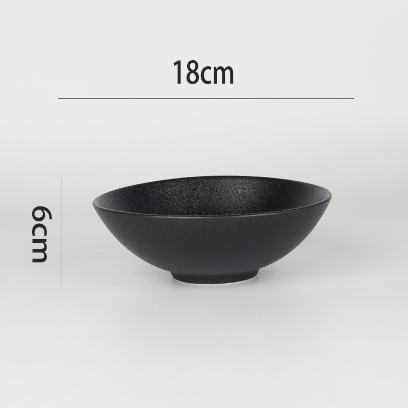 Multi-Estilo negro brillante mate esmerilado tazón de cerámica hogar ramen tazón de sopa tazón de ensalada de frutas tazón de arroz tazón para mascotas