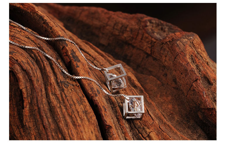 925 pendientes de plata de ley estilo coreano moda Cubo de Rubik pendientes de diamantes pendientes de plata esterlina pendientes de las mujeres al por mayor