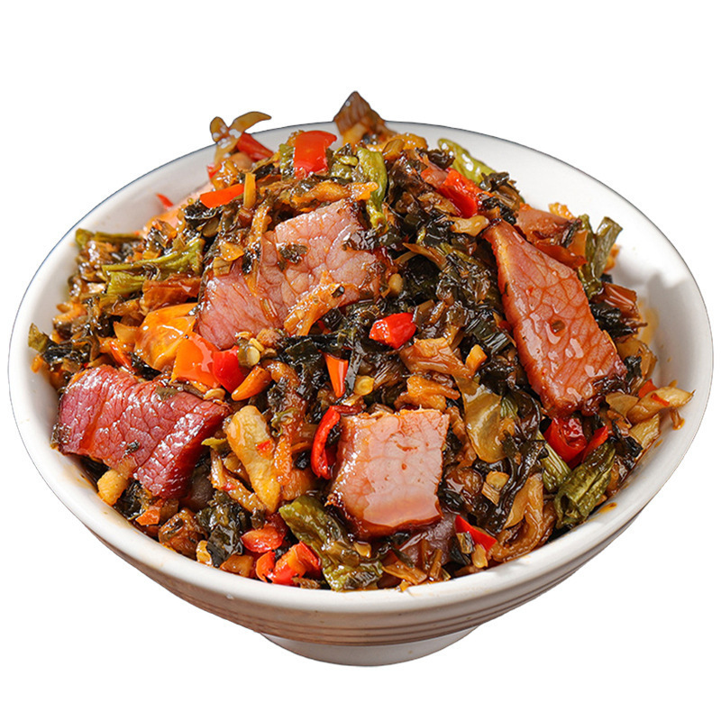 腊肉外婆菜下饭菜湖南特产正宗湘西瘦肉开胃农家自制咸菜拌饭即食|undefined