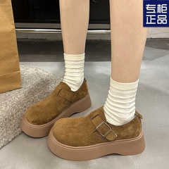 厚底增高勃肯鞋女2025春季新款懒人一脚蹬复古博肯单鞋休闲乐福鞋