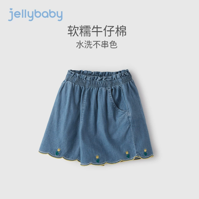 Джинсы из jellybaby для детей, брюки, летняя одежда, модные хлопковые шорты, городской стиль, 5 лет