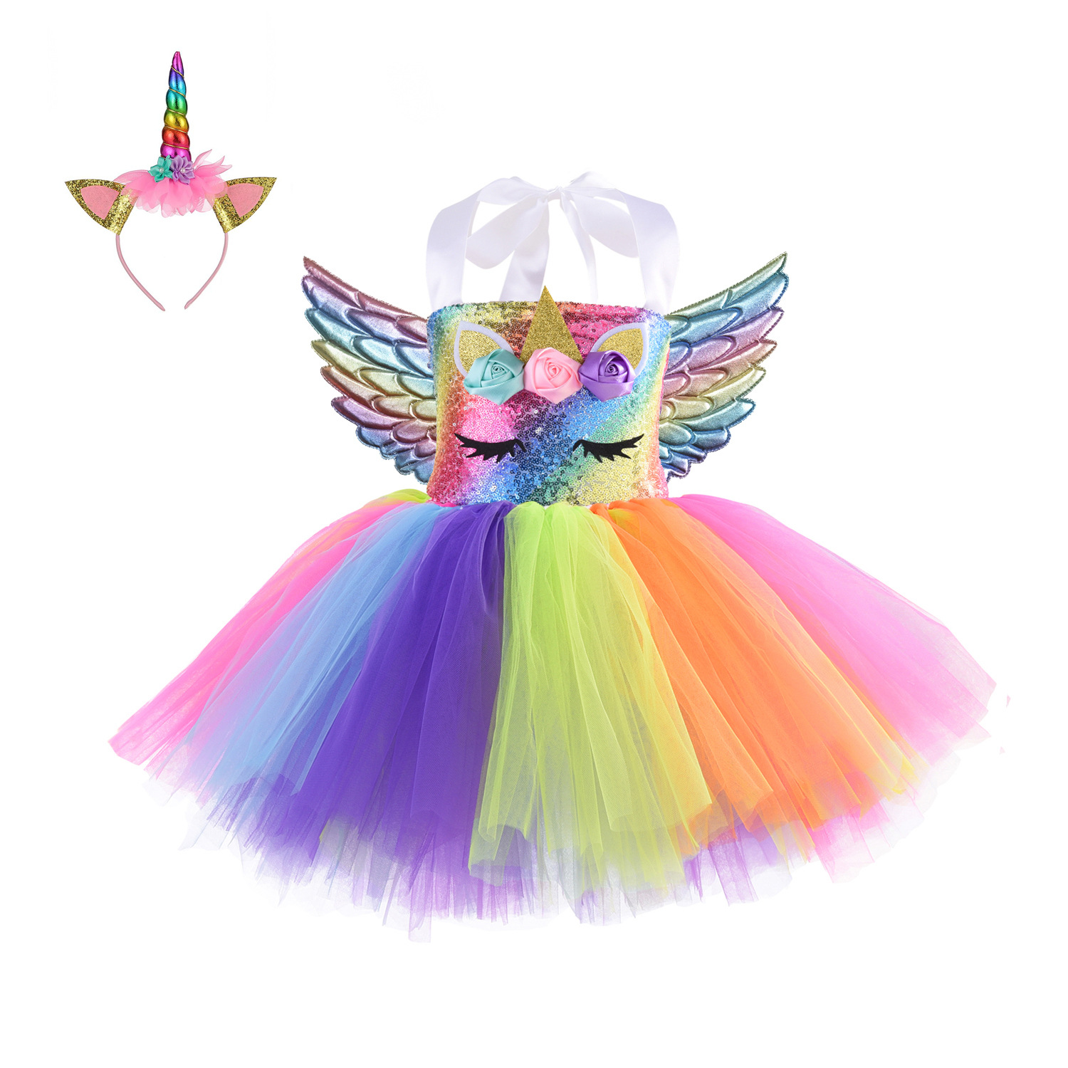 Mädchen Einhorn Tutu Kleid Für Party Und Karneval Kostüm_voghion.com
