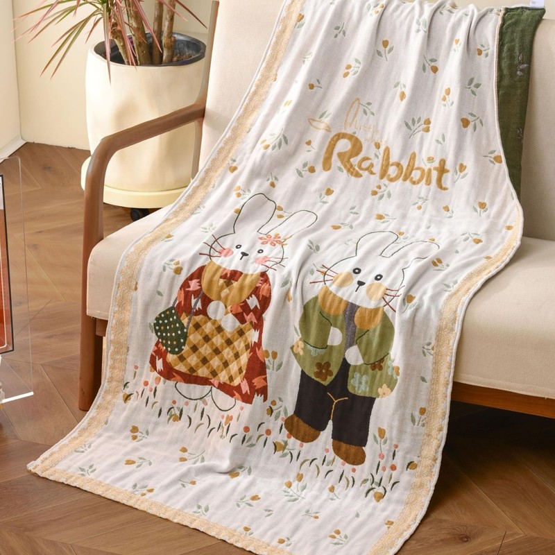 Pure Cotton Gauze Bath Towel New Kidsren's Household Cartoon Large Towel Absorbs Water, Quick-Drying and Does Not Shed Lint, Pure Cotton Bath Wrap