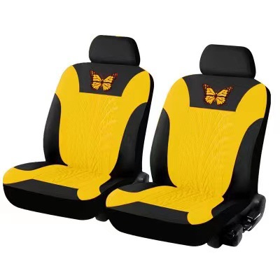 Cubierta de asiento de coche de comercio exterior transfronterizo mariposa logo tela sangría prensa coche cubierta de asiento universal Conjunto de 4 piezas