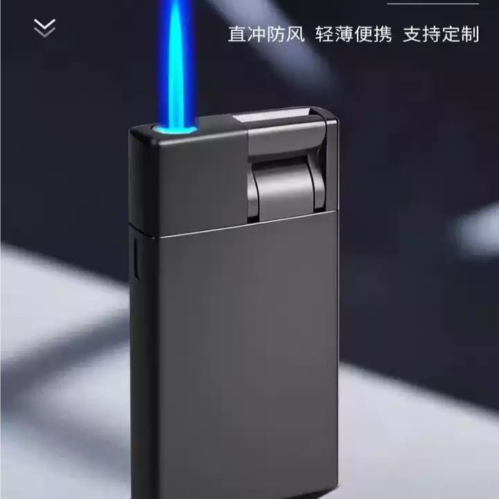 50 New High-End Pull-Down Metal Blue Flame Windproof Lighters with Business Engraving for Advertising, Wholesale and Retail
