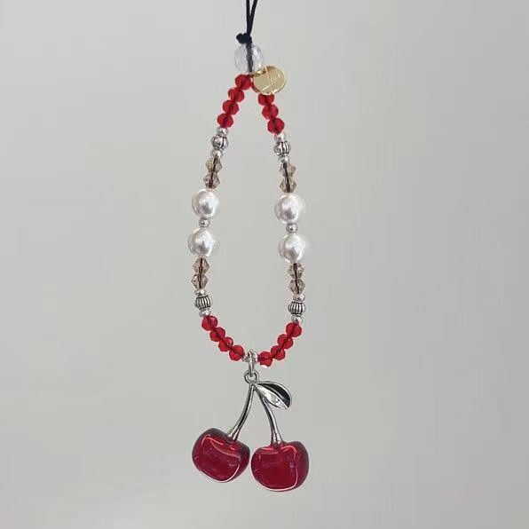 20g Weight Mobile Phone Chain Classification 1 Piece Sweet Cherry PVC Plastic Mobile Phone Chain