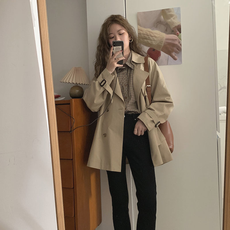 Women's windbreaker short short 2024 new spring and autumn British style this year popular Korean style drape elegant coat women Women's windbreaker short short 2024 new spring and autumn British style this year popular Korean style drape elegant coat women