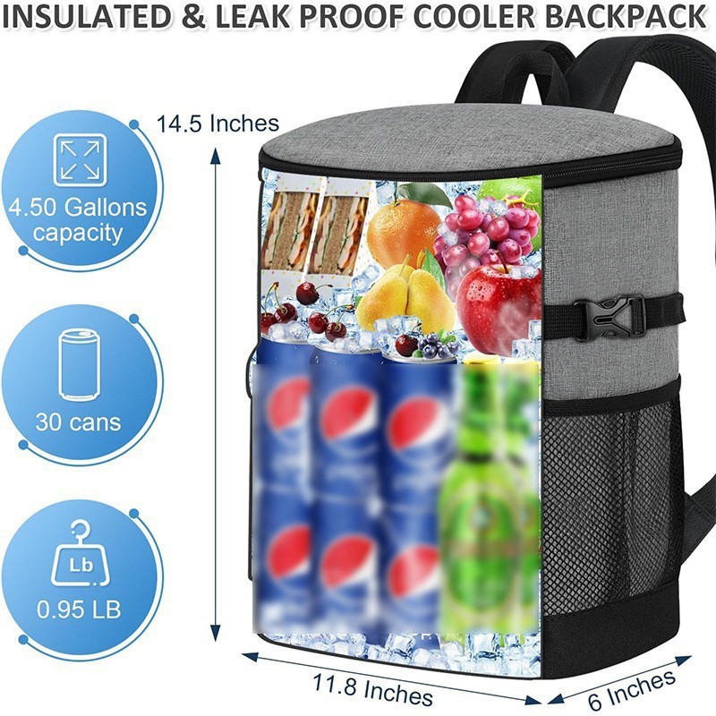 Amazon Hot Sale Outdoor Refrigerated Bag Refrigerated Mochila A prueba de agua aislamiento térmico 30 latas de acampamiento de playa de pesca a pie