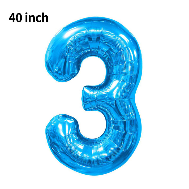 Globo digital transfronterizo grande de 40 pulgadas versión estadounidense 0-9 globo de película de aluminio decoración de fiesta de cumpleaños globo digital de imitación image 48