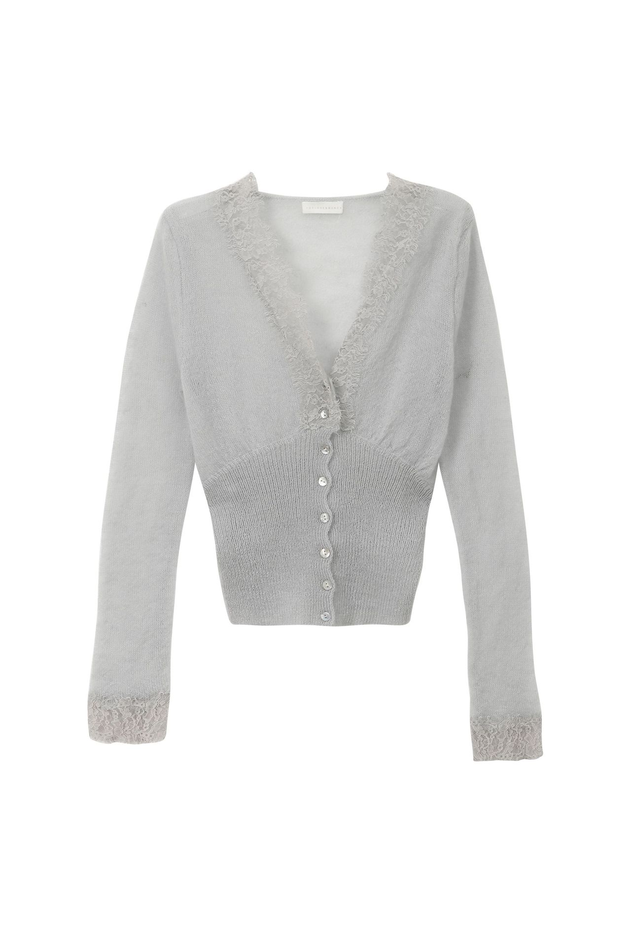 Colección Otoño/Invierno 2025 de Love and Nancy Thirteen Lines, Top de Estilo Casual con Cuello en V, Manga Larga y Encaje para Mujer, Modelo 21206A