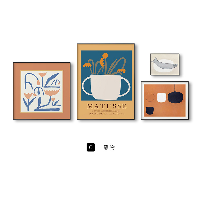 花の暮色北欧の客間の組み合わせはネットの赤い壁面の個性の抽象画のソファーの背景の壁の装飾画を掛けます。