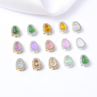 ��ɫ18k����J�����Ƕ��ʯˮ��ͨ�׸���diy�ִ��朇��L�Ʒ���