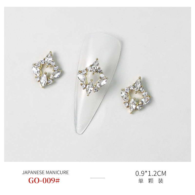 Nueva joyería de uñas LZ diamante completo con incrustaciones de diamantes de color perla oso color mágico uñas de metal joyas de aleación de diamantes decorativos