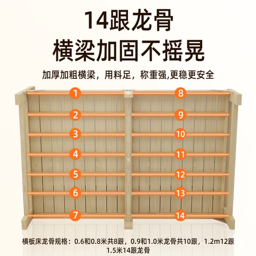 Wholesale folding bed single bed solid wood portable simple home nap double adult 1.2 meters 1.5 meters rental house