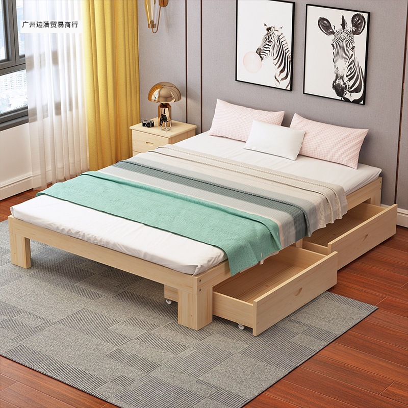 没有床头的床不带靠背床架床体双人地铺榻榻米床低矮床实木落地台