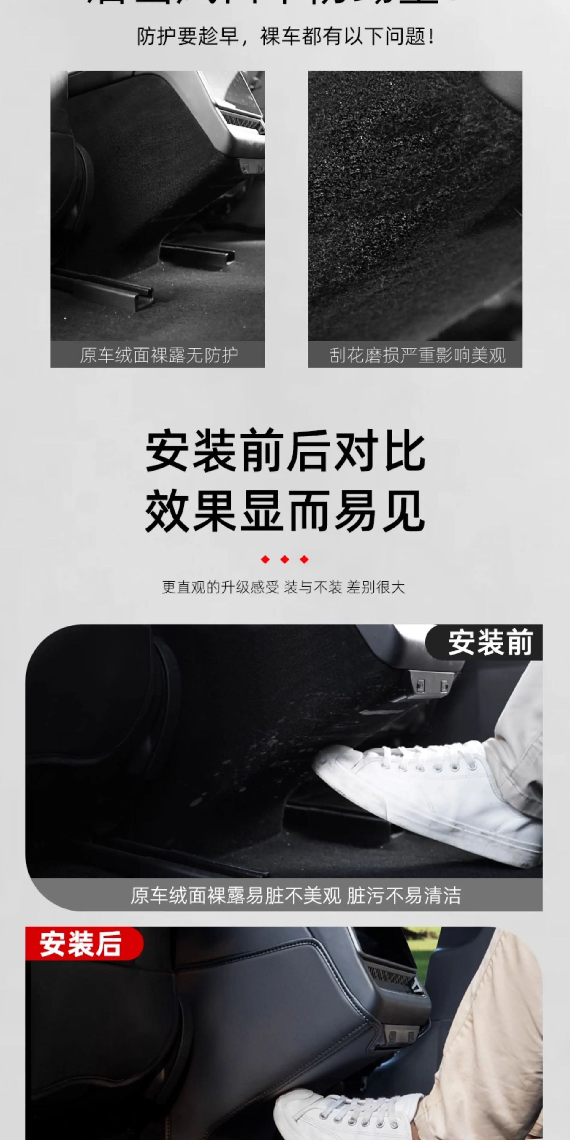 Suitable for Tesla's new Model 3/Y rear air conditioning outlet protective pad anti-kick decorative accessory