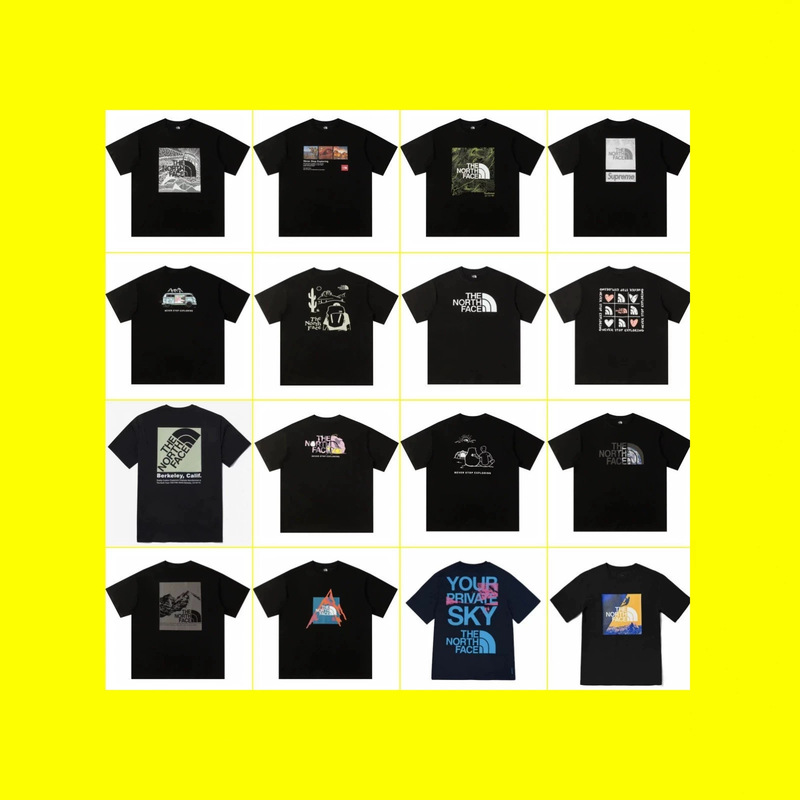 Cross-Border Nt North Face Pure Cotton T-Shirt for Men, Couple's Trendy Printed Versatile Casual Short-Sleeve Trendy Brand Top