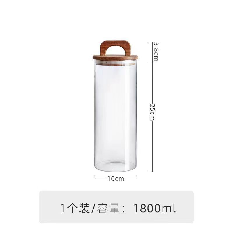 Suministro spot lata de té alta borosilicona vidrio sellado lata de vidrio multi-especificación lata de vidrio redonda lata de té tanque de almacenamiento