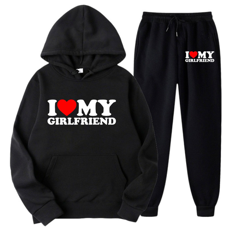 I Love My Girlfriend, and I Love the Cross-Border Amazon Merchandise: Hooded Sweatshirts for Men and Women, Casual Loose Sweatshirt Sets I Love My Girlfriend, and I Love the Cross-Border Amazon Merchandise: Hooded Sweatshirts for Men and Women, Casual Loose Sweatshirt Sets