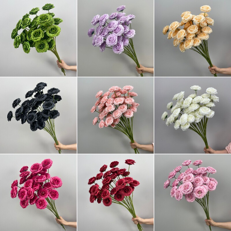 Simulated Barbie Bubble Rose Wedding Arrangement Fake Flower Window Soft Decoration Silk Flower Engagement Banquet Flower Arrangement Multi-Headed Flower Material Simulated Barbie Bubble Rose Wedding Arrangement Fake Flower Window Soft Decoration Silk Flower Engagement Banquet Flower Arrangement Multi-Headed Flower Material