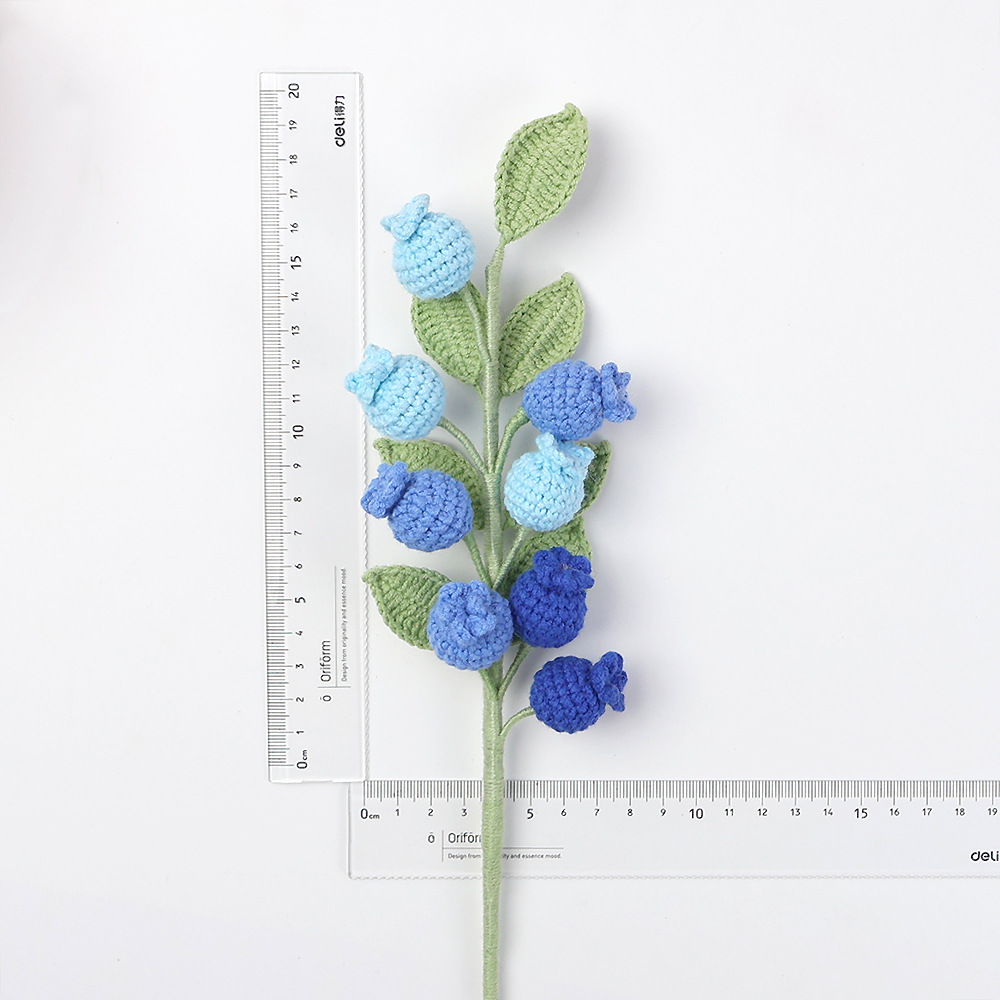 成品跨境编织向日葵仿真花手工毛线针织太阳花郁金香花玫瑰花礼物详情30