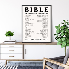 Alibaba.com Cross-border New Style BIBLE English Proverbs Living Room Bedroom Background Wall Decoration Canvas Painting Core Framed Print