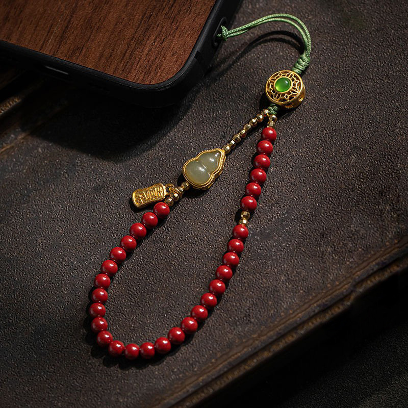 硃砂手機鏈福祿葫蘆手串掛件掛飾古風禮物新手腕手機鏈