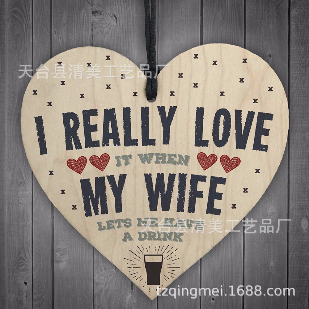 100mm love madera pieza colgante 1 paquete