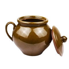 Bulk Traditional Clay Salt and Oil Can Retro Ceramic Kitchen Storage Jar with Lid Home Use Cooking Utensil