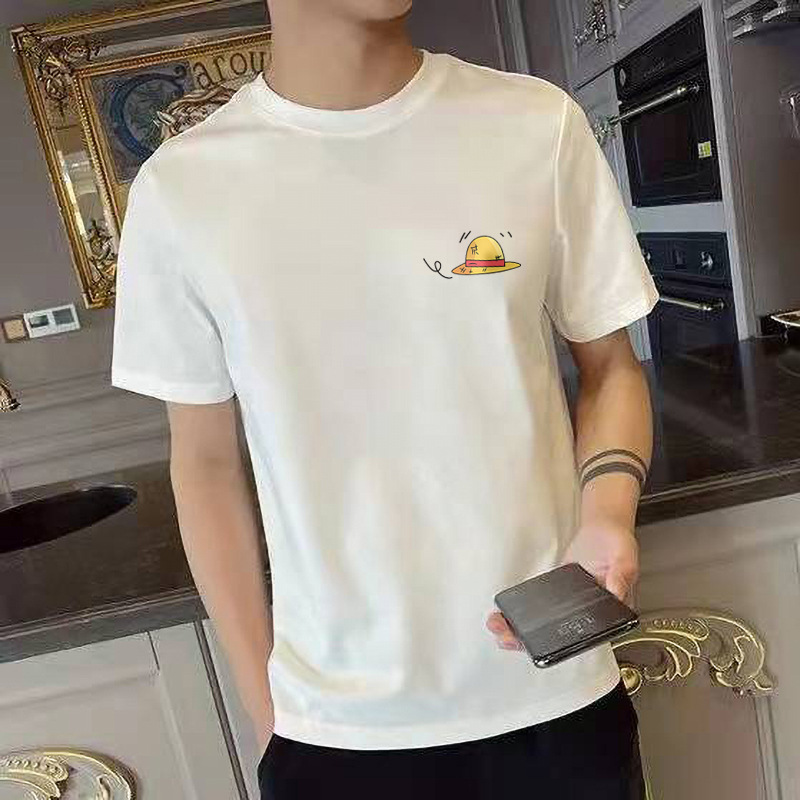 El Comercio exterior transfronterizo nueva camiseta casual de los hombres cuello redondo de manga corta Camiseta de los hombres Slim impreso deportes camisa de fondo