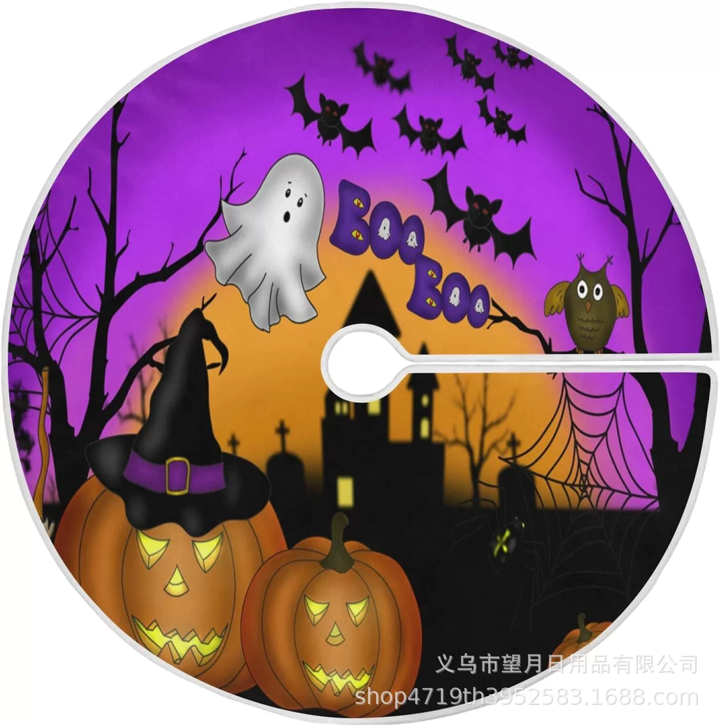 Кроссбордная сеkс Halloween елочная юбка новая фланелевая линя рождественские украшения тыква призрак летучая мышь черная кошка ведьма