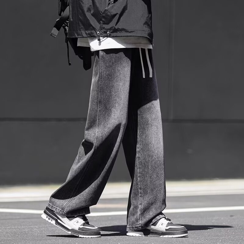 Men's Straight-Leg Jeans Autumn Loose American Style 2025 New Jeans for Teenagers Cross-Border Men's Straight-Leg Jeans Autumn Loose American Style 2025 New Jeans for Teenagers Cross-Border