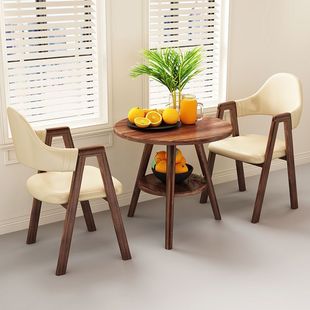 Balcony Tea Table and Chair Combination Negotiation Small Round Table Coffee Table Table and Chair One Table and Two Chairs Set Leisure Table and Chair Mengnuo