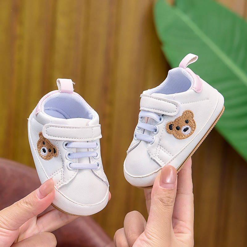 Zapatos infantiles para bebés 0 - 1 años de primavera y otoño con suela suave antideslizante zapatos blancos pequeños 0 - 6 - 12 meses zapatos casuales para bebés image 7