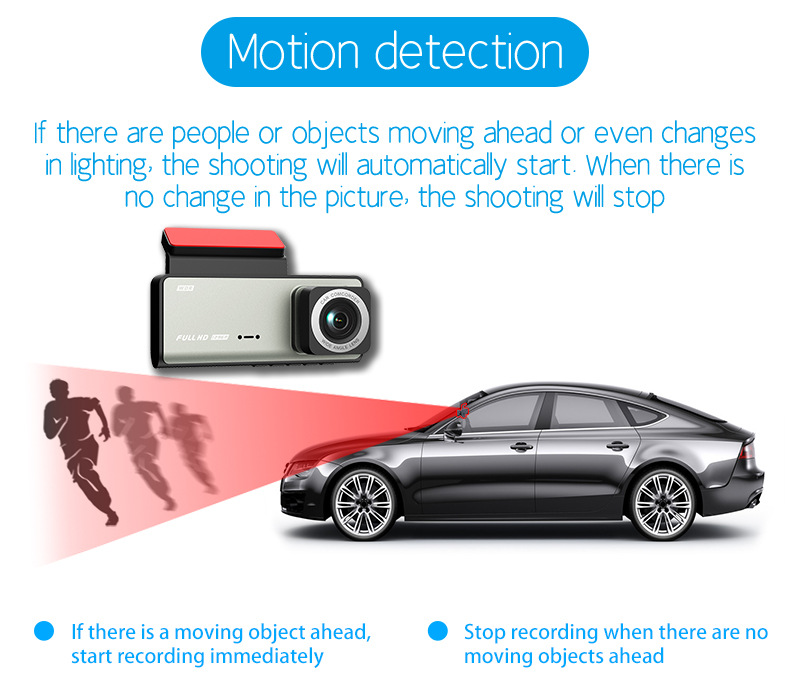 Cross-border driving recorder HD 1080P car front car rear 2 inch three-lens car camera A7WiFi
