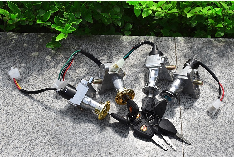 Suitable for Electric Vehicle Door Lock Power Lock 2-Wire 4-Wire Scooter Faucet Lock Battery Car Key Switch