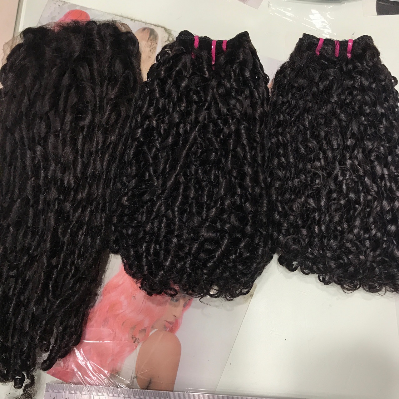 Cabello humano rizado duendecillo recto dibujado doble del hueso 12A