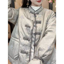 气质棉衣外套女新中式手工盘扣高级冬夹棉加厚保暖冬季