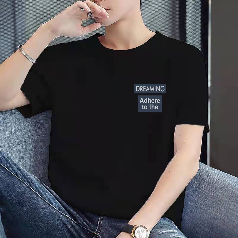 El Comercio exterior transfronterizo nueva camiseta casual de los hombres cuello redondo de manga corta Camiseta de los hombres Slim impreso deportes camisa de fondo